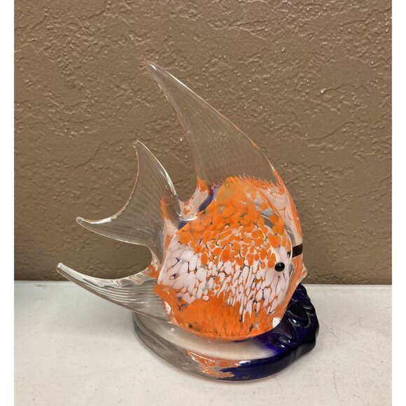 PartyLite Bermuda Tropical Fish Orange Glass Tealight Holder 5 3/4” - Picture 4 of 9